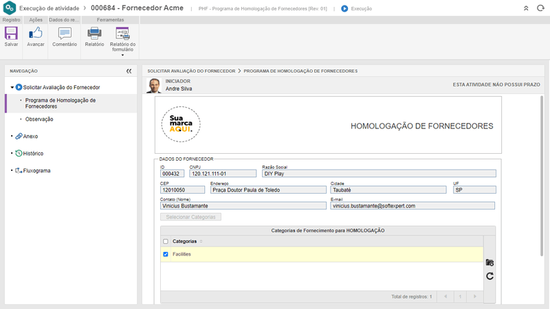 Avaliação e Homologação de Fornecedores