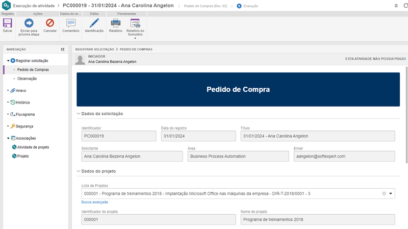 Solicitação de Compras